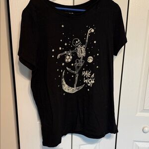 Black Graphic Torrid Tee with Skeleton Design